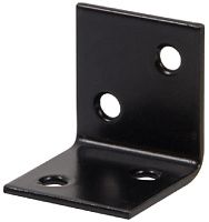 Уголок крепежный мебельный 30х30х30 мм Gah Alberts 338886, оцинкованная сталь с черным порошковым покрытием
