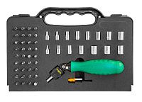 Изображение товара Отверточная рукоятка трещоточная c гибкой головкой с набором насадок Jonnesway DR0253S, 53 предмета