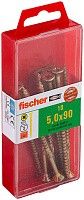 Саморез потай 5х90 мм Fischer FPF-SZ YZP 653973, неполная резьба, желтый цинк (10 шт)