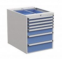 Тумба с выдвижными ящиками высота 660 мм, открывание 85% серия 55/66, Treston 61207113, синяя