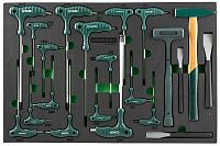 Изображение товара Набор 6-гранных и TORX ключей, молотков и зубил Jonnesway H10121SV в EVA ложементе, 21 штука