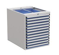 Тумба с выдвижными ящиками высота 660 мм, открывание 100% серия 55/66, Treston 61207117, синяя