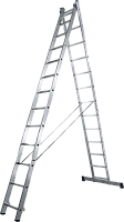 Двухсекционная универсальная лестница Алюмет H2, алюминий