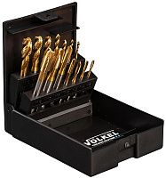 Изображение товара Набор машинных метчиков М3-М12 ISO 529 HSSE-TiN (B/4-5P, C/2-3P R35) Volkel 47921, 14 предметов, пластиковый кейс