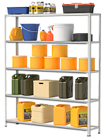 Стеллаж металлический до 100 кг, 5 полок Металл-завод СТФ 1535-2,2 2200х1500х300 мм