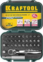 Набор бит с мини-трещоткой Kraftool 26157-H33, сталь Cr-V, 33 шт