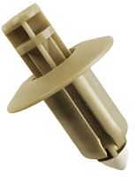 Клипса автомобильная крепежная с нажимным штырьком AS-633 (серо-жёлтая)