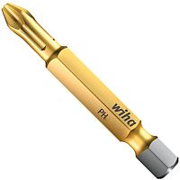 Бита ударная крестовая PH3 длина 50 мм, E1/4" Wiha Torsion 04863, сталь Cr-V, покрытие TiN