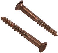 Саморез с полупотайной головкой и прямым шлицем 3,5х35 DIN 95, бронза (Silicon bronze)