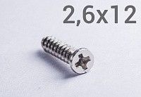 Шуруп 2,6х12 с потайной головкой и острым концом (цинк)