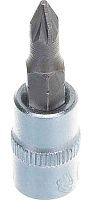 Насадка торцевая 1/4"DR с вставкой-битой PZ2 L-25 мм, Jonnesway S12H202