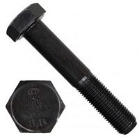 Болт с неполной мелкой резьбой М24х2х240 DIN 960 (ISO 8765) класс прочности 8.8, сталь без покрытия
