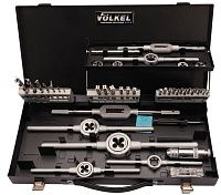 Изображение товара Набор метчиков и плашек M3-M12 HSS-E Volkel 45 предметов высокопрочная сталь