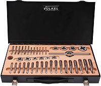 Набор метчиков и плашек М3-12 HSS-G Volkel 48003, метрическая резьба, 49 предметов