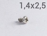 Винт М1,4х2,5 с полукруглой головкой шлиц PH, оцинкованная сталь Винт М1,4х2,5 с полукруглой головкой шлиц PH, оцинкованная сталь