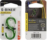 Карабин алюминиевый с фиксатором Nite Ize S-Biner SlideLock LSBA2-17-R6, размер 2, зеленый