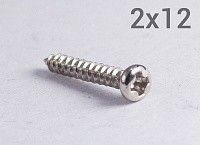 Шуруп полусфера 2х12 мм с острым концом, оцинкованная сталь