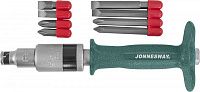 Ударная отвертка SL8, SL10, PH2, PH3 Jonnesway AG010139, 9 предметов