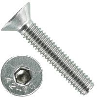 Винт дюймовый UNC 1/4"-20 x 3/8" (9,5 мм) DIN 7991 (ISO 10642), нержавеющая сталь А2