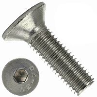 Винт дюймовый UNF 1/4"-28 x 5/8" (15,8 мм) DIN 7991 (ISO 10642), нержавеющая сталь А2