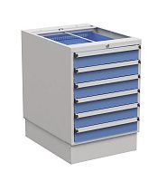 Тумба с выдвижными ящиками высота 800 мм, открывание 85% серия 55/66, Treston 61207215, синяя