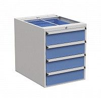 Тумба с выдвижными ящиками высота 660 мм, открывание 85% серия 55/66, Treston 61207114, синяя