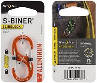 Карабин алюминиевый с фиксатором Nite Ize S-Biner SlideLock LSBA2-19-R6, размер 2, оранжевый