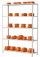 Стеллаж металлический до 100 кг, 5 полок Металл-завод СТФ 1545-1,8 1800х1500х400 мм