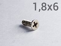 Шуруп 1,8х6 с потайной головкой и острым концом (цинк)