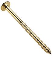 Саморез мебельный с плоской головкой и внутренним шестигранником, латунированный