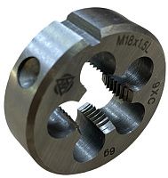 Плашка М18х1,5 мм 9ХС Волжский Инструмент 3704091, левая метрическая резьба Плашка М18х1,5 мм 9ХС Волжский Инструмент 3704091, левая метрическая резьба