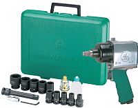 Пневматический гайковерт Jonnesway JAI-0501K 1/2" DR + комплект торцевых головок 9-27