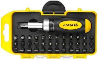 Набор отвертка реверсивная с битами Compact-38 Stayer 2557-H38, 38 предметов