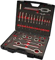 Набор метчиков и плашек UNC 1/4"-1" HSS-G H-Tools 245072HT, дюймовая резьба, 46 предметов