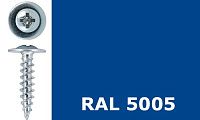 Саморез-клоп острый 4,2х19 окрашенный, RAL 5005 (сигнальный синий), 1000 шт