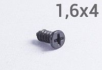 Шуруп 1,6х4 с плоской шляпкой и острым концом (черный)