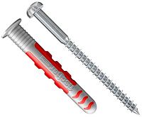 Дюбель герметичный влагостойкий с шурупом DuoSeal 6x38 S PH TX A2 Fischer 557731, нейлон, 4 шт в блистере