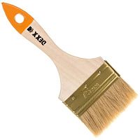 Кисть плоская с деревянной ручкой ПРАКТИК DEXX, натуральная щетина