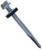 Саморез кровельный 5,5х64 мм со сверлом №5 Daxmer 349148, оцинкованная сталь Саморез кровельный 5,5х64 мм со сверлом №5 Daxmer 349148, оцинкованная сталь