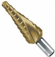 Сверло по металлу ступенчатое 1/8-1/2 HSS-G TiN RUKO 101702T дюймовое