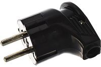 Изображение товара Вилка угловая с заземлением 16А, ASD/InHome 4210 9049, черная