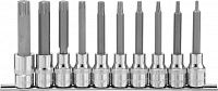 Насадки торцевые 1/2"DR с вставками TORX®, L=100 мм, на держателе, набор 10 предметов Ombra 921910 