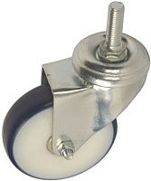 Колесо аппаратное поворотное с болтом 75 мм SCtv 92, синяя резина