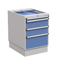 Тумба с выдвижными ящиками высота 800 мм, открывание 85% серия 55/66, Treston 61207216, синяя