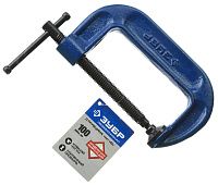 Струбцина чугунная ПСС-100, тип С 100 мм, G-образная, ЗУБР PROF 32245-100