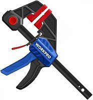 Струбцина быстрозажимная 100 мм Workpro WP201016, нейлон, 2 шт