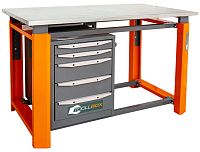 Верстак с одной тумбой 1208х755х924 мм КМК ToollBox ТВР1200(ТВ5)