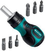 Отвертка реверсивная с битами Kraftool Kompakt-6 26190-H7, 7 предметов