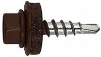 Саморез кровельный со сверлом 5,5х25 RAL 8017 темно-коричневый