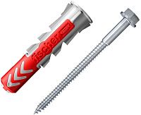 Дюбель 12x60 с винтом S Fischer DUOPOWER K NV 537665, нейлон, 2 штуки в блистере
